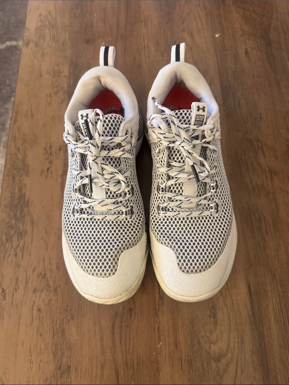 Under Armour Women Block City White and Black Mesh Athletic Sneakers